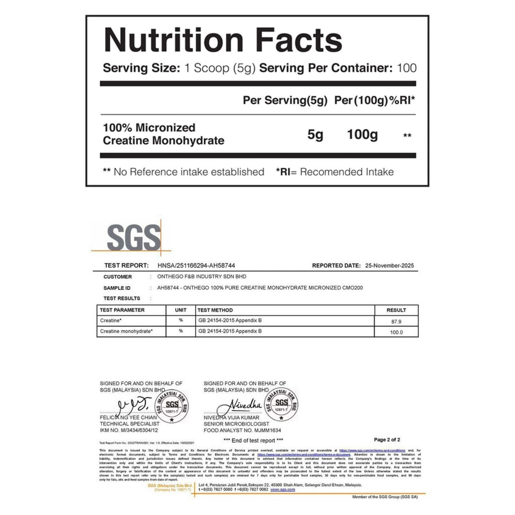 ONTHEGO | 100% CREATINE MONOHYDRATE (100g)