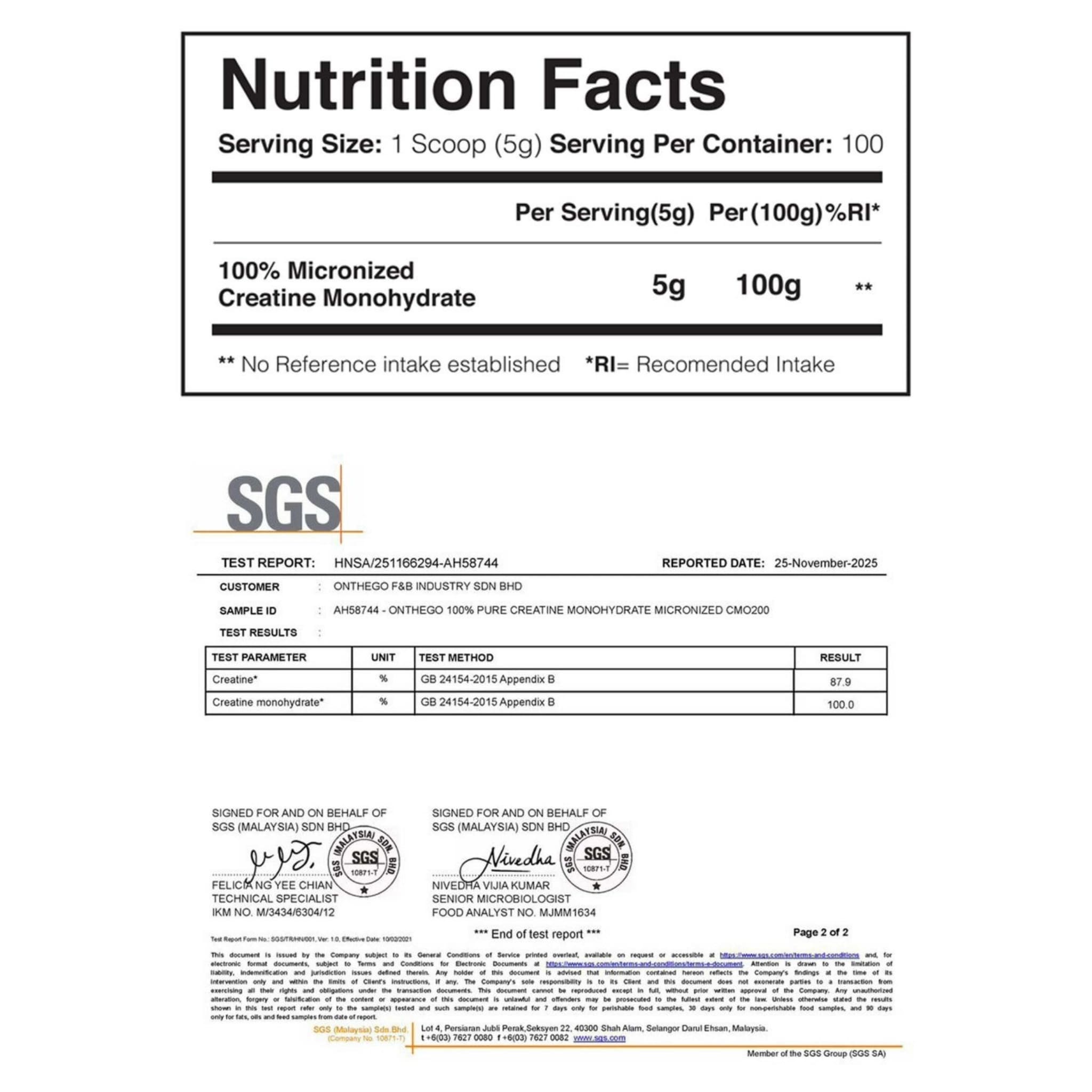 ONTHEGO | 100% CREATINE MONOHYDRATE (500g)